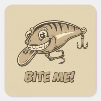 Sticker Carré Bite-Moi ! Porte - clé acrylique de leurres de pêc