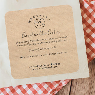 Sticker Carré Bitten Chocolate Chip Cookie Kraft Bakery Product