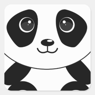 Sticker Carré Bizarre d'ours de panda