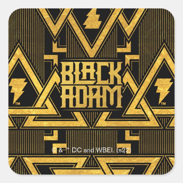 Sticker Carré Black Adam Lightning Bolt Motif triangulaire (Devant)