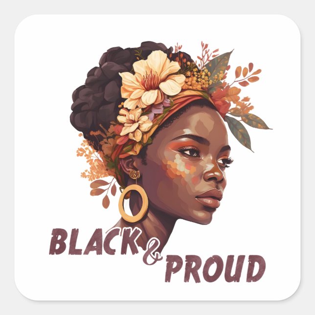 Sticker Carré Black and proud (Devant)