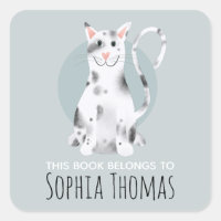 Black Cat Ce livre appartient au nom Kids Bookplat