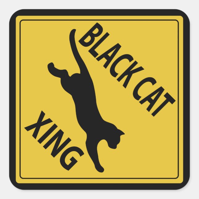 Sticker Carré Black Cat Xing (Devant)