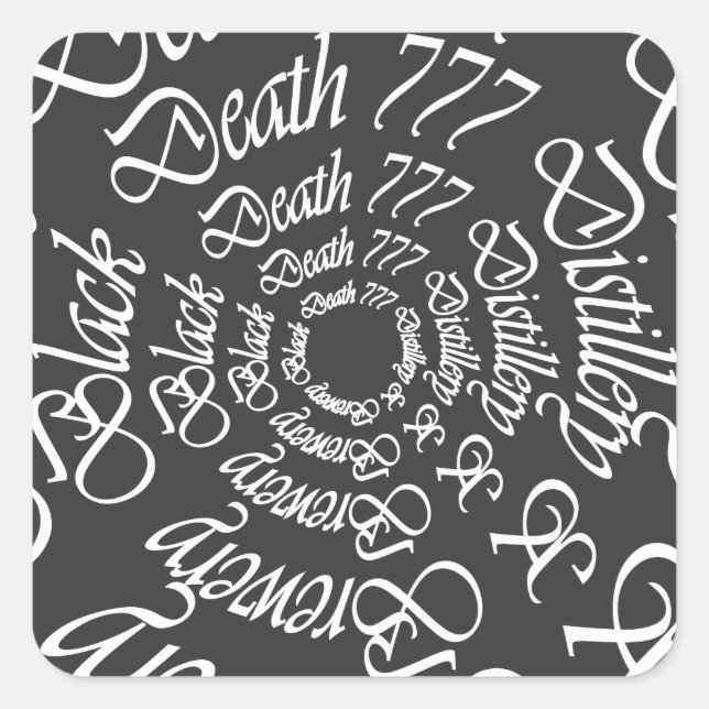 Sticker Carré Black Death 777 - Cercles (Devant)