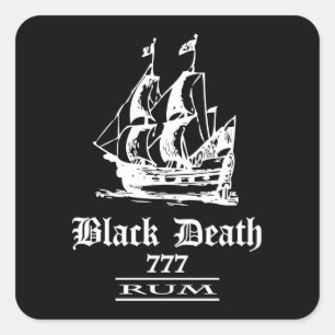 Sticker Carré Black Death 777 - Ol Ships Rum