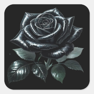 Sticker Carré Black Gothic Rose