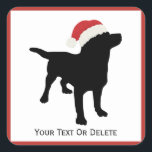 Sticker Carré Black Lab Dog habillé Père Noël Christmas Casquett<br><div class="desc">Un mignon chien de laboratoire noir au design Casquette de Noël de Père Noël - parfait pour les récupérateurs et amoureux de les chiens du labrador - garanti de mettre un sourire sur leur visage. Personnalisez avec votre texte personnalisé - nom, voeux de Noël ou simplement supprimer le texte. Découvrez...</div>