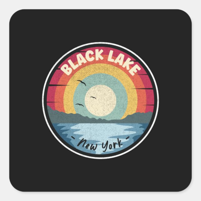 Sticker Carré Black Lake New York Colorful Scene (Devant)
