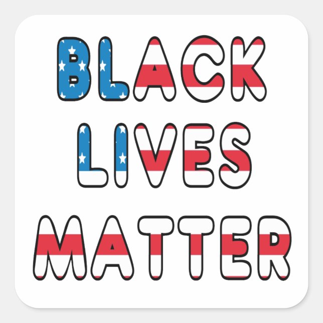 Sticker Carré Black Lives Matter BLM (Devant)
