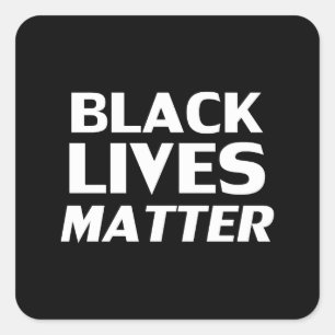 Sticker Carré Black Lives Matter noir blanc typographie moderne
