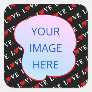 Sticker Carré Black LOVE tendance noir et blanc