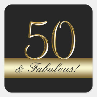 Sticker Carré Black Metallic Gold 50e anniversaire