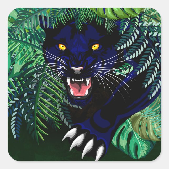 Sticker Carré Black Panther Spirit of the Jungle (Devant)