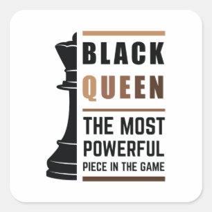 Sticker Carré Black Queen La Pièce La Plus Puissante Dans Le Jeu