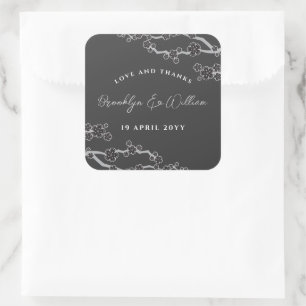 Sticker Carré Black Sakura Cerry Blossoms Mariage asiatique élég