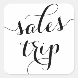 Sticker Carré Black Sales Trip Cute Modern Calligraphy