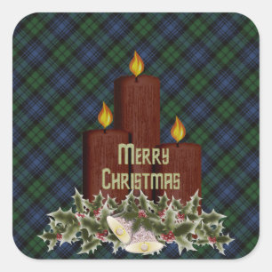 Sticker Carré Black Watch Tartan écossais antique