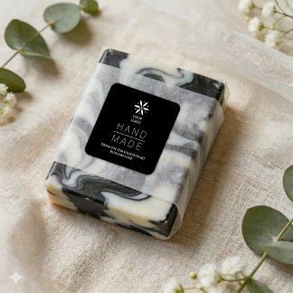 Sticker Carré Black White Logo Minimal Business Support TMF26