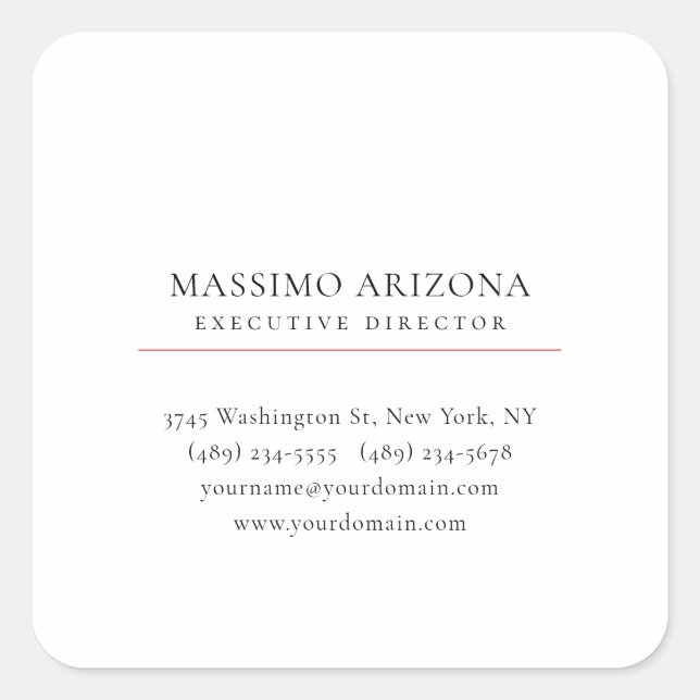 Sticker Carré Black White Minimalist Simple Plain Modern (Devant)