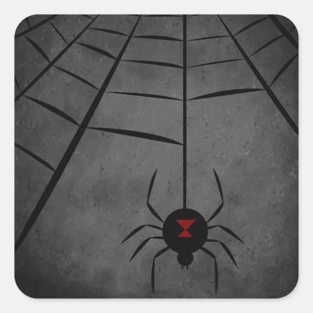 Sticker Carré Black Widow Web (Devant)