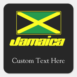 Sticker Carré Black with Jamaica