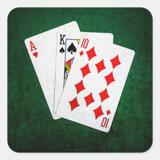 Sticker Carré Blackjack 21 point - As, King, Ten (Devant)