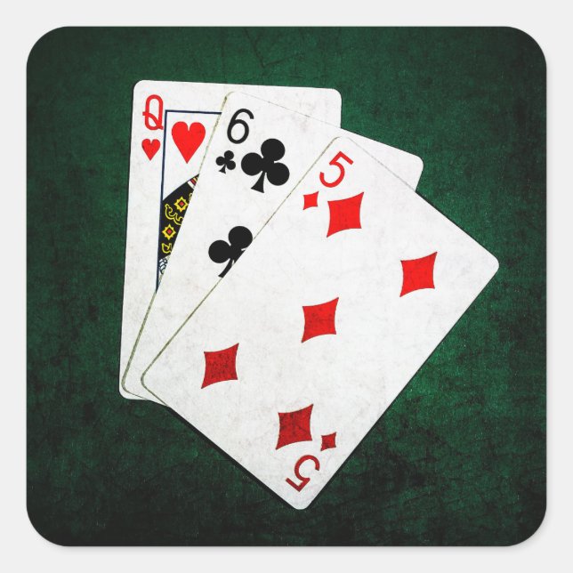 Sticker Carré Blackjack 21 point - Reine, Six, Cinq (Devant)