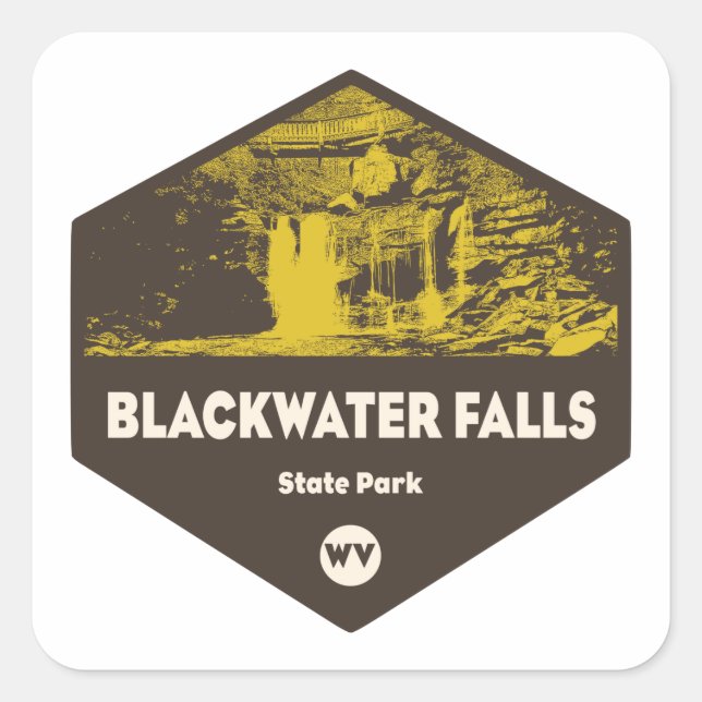 Sticker Carré Blackwater Falls State Park West Virginie (Devant)