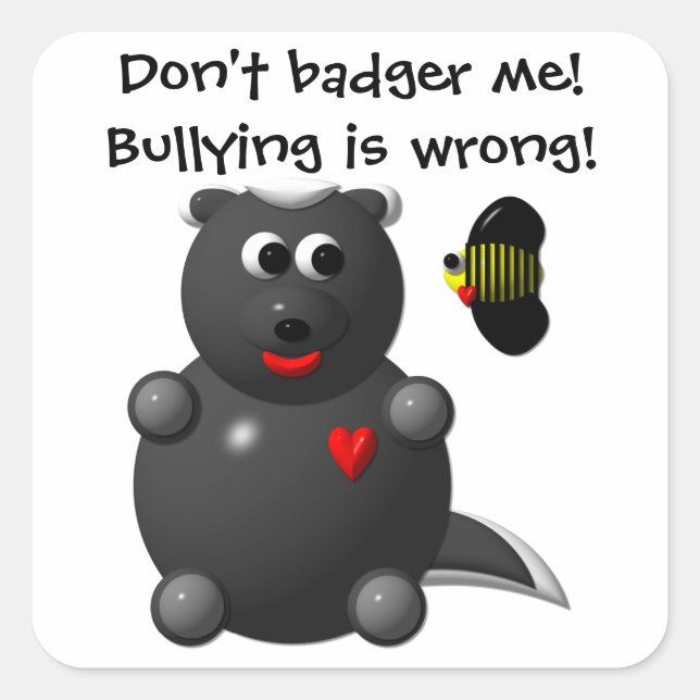 Sticker Carré Blaireau et Abeille (Devant)