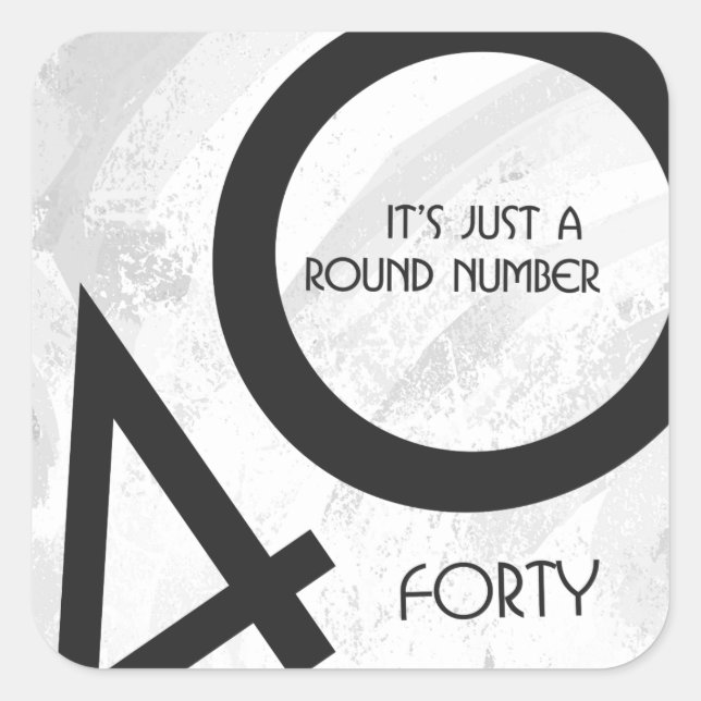 Sticker Carré Blanc 40 décades Anniversaire (Devant)