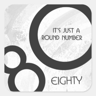 Sticker Carré Blanc 80 Décennie Anniversaire