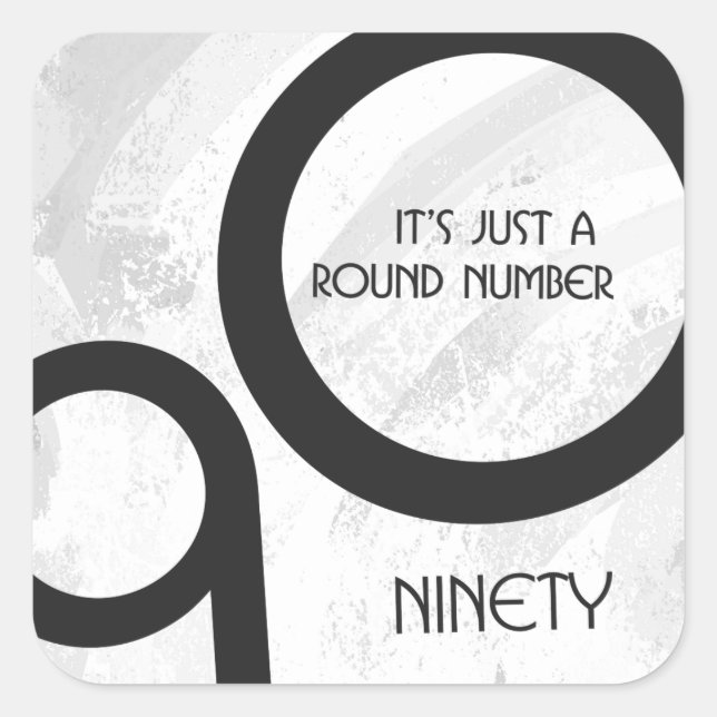 Sticker Carré Blanc 90 Décennie Anniversaire (Devant)