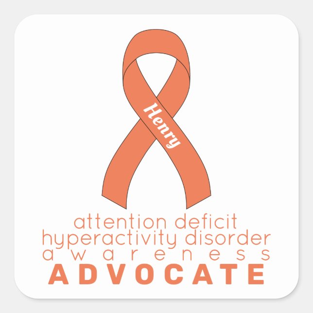 Sticker Carré blanc ADHD Advocate (Devant)