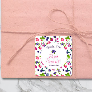 Sticker Carré Blanc ・ Berry Préserve do-it-yourself Canne
