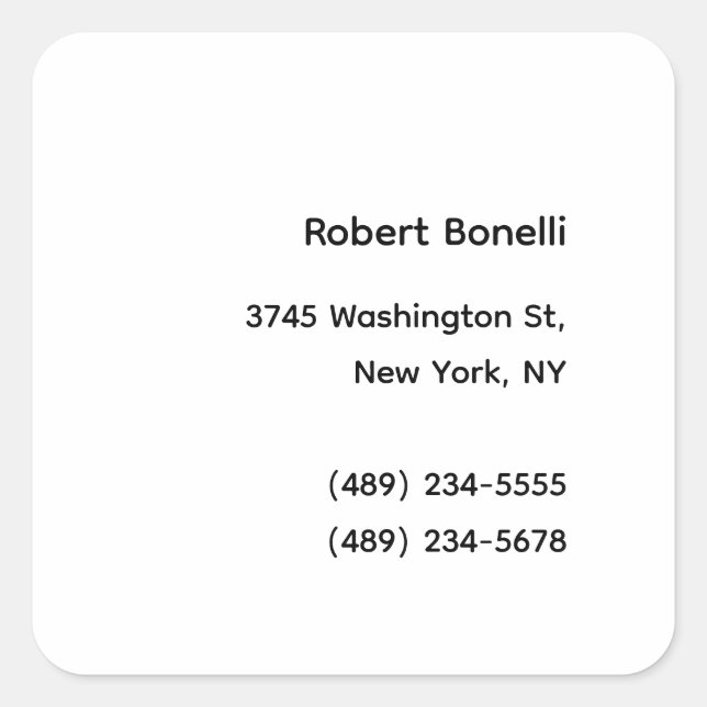 Sticker Carré Blanc clair minimaliste moderne (Devant)