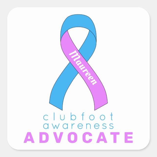 Sticker Carré blanc de Clubfoot Awareness Advocacy (Devant)