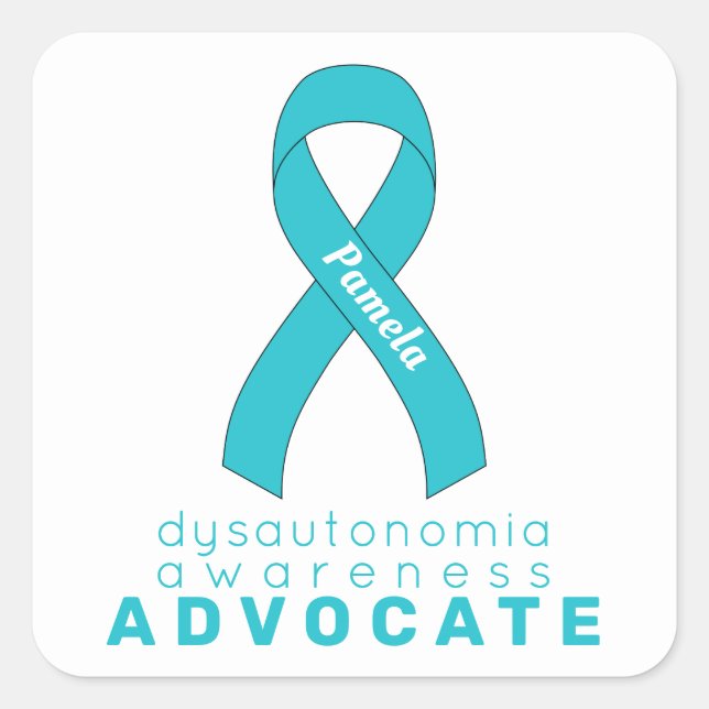 Sticker Carré blanc Dysautonomia Advocia (Devant)