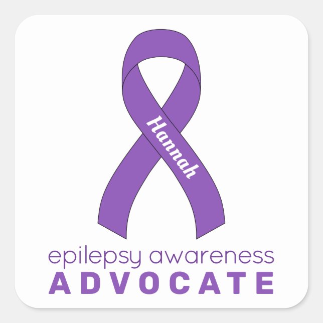 Sticker Carré blanc Epilepsy Advocate (Devant)