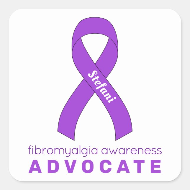 Sticker Carré blanc Fibromyalgia Advocate (Devant)