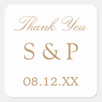 Blanc Golden Beige Wedding Favoriser Merci
