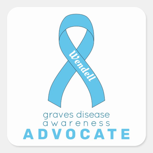 Sticker Carré blanc Graves Disease Advocate (Devant)