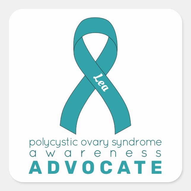 Sticker Carré blanc PCOS Advocate (Devant)