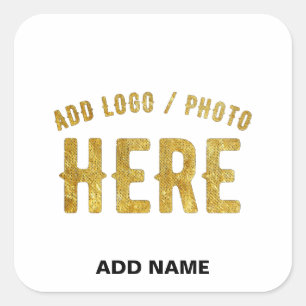 STICKER CARRÉ BLANC PERSONNALISABLE MODERNE DE MARQUE VÉRIFIÉ ST