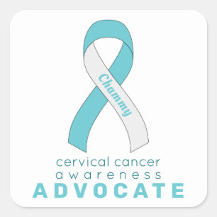 Sticker Carré blanc pour avocat du cancer du col d