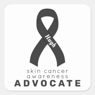 Sticker Carré blanc pour défense contre le cancer 
