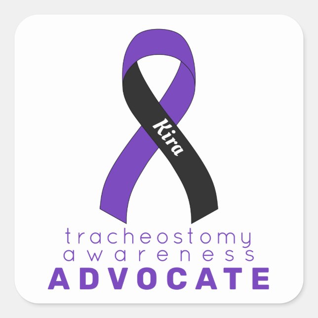 Sticker Carré blanc Tracheostomy Advocy (Devant)