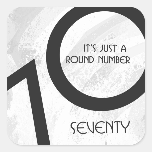 Sticker Carré Blancs 70 Anniversaire de la Décennie (Devant)