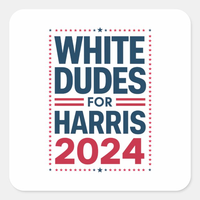 Sticker Carré Blancs Pour Harris-2024 (Devant)