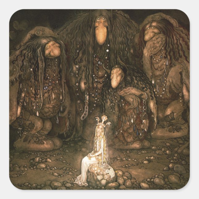 Sticker Carré Bland Tomtar och Troll (Devant)