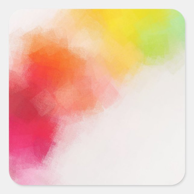 Sticker Carré Blank Moderne Coloré Modèle rose rouge jaune (Devant)